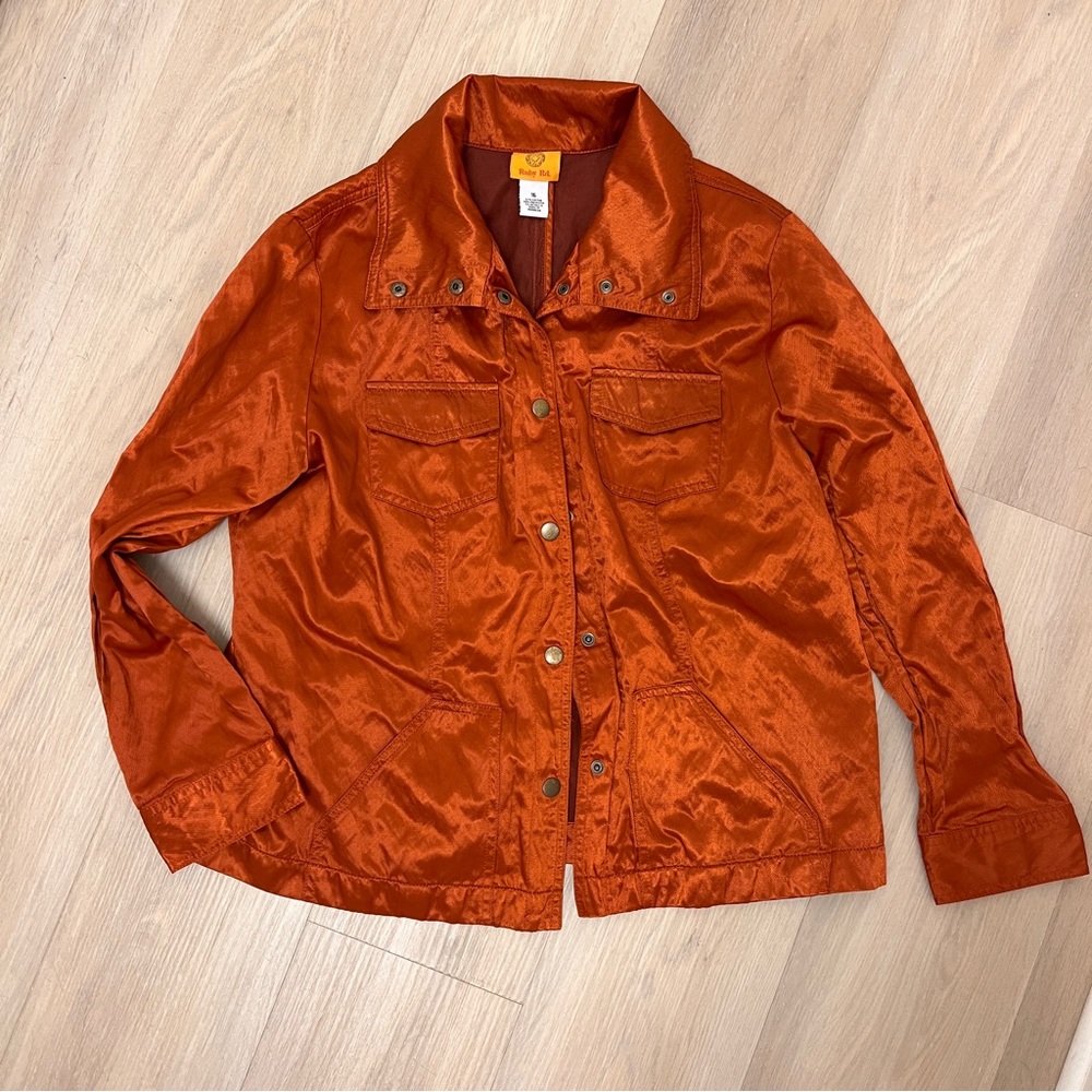 Ruby Rd. Women's Orange Metallic Jacket sz 16
